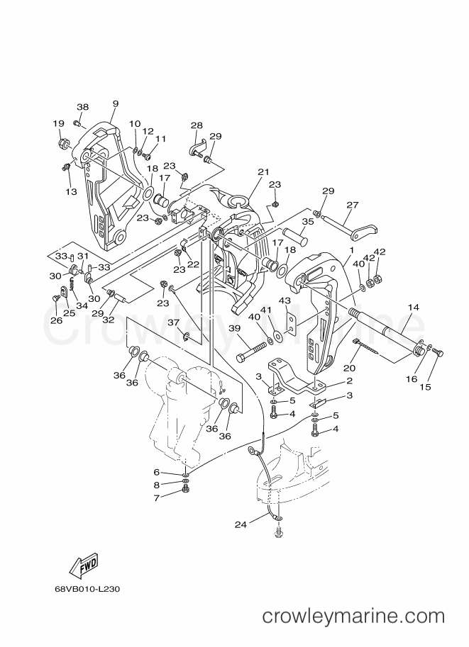 Yamaha Motors FL115AETX (68WB) [020] - BRACKET 1