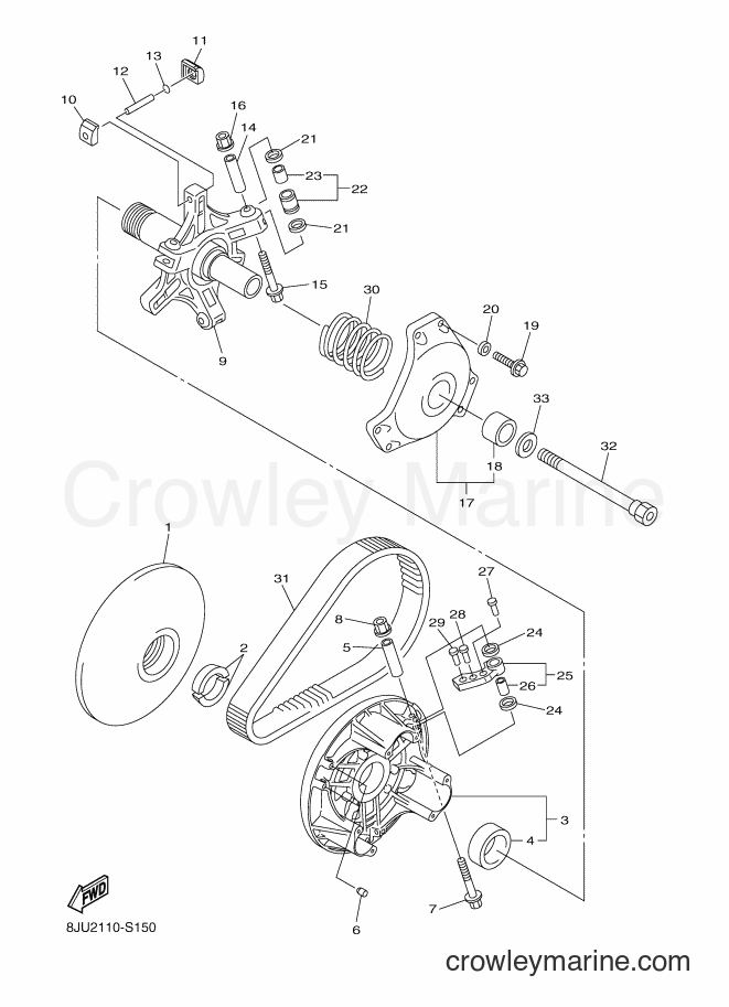Yamaha Motors RS10ST2 (8LD2) [020] - PRIMARY SHEAVE