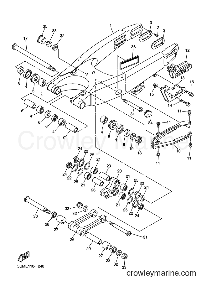 Yamaha Motors WR250F (5UML) [010] - REAR ARM