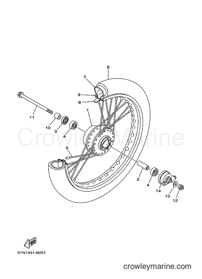 Yamaha Motors T110 (4P41) [010] - FRONT WHEEL