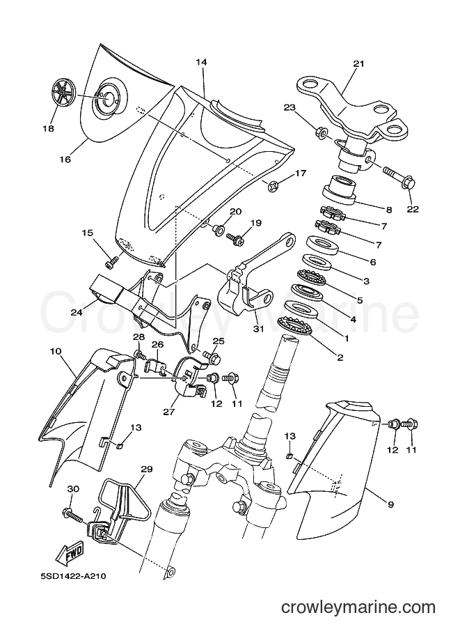 2002 Scooter T105SE - T105SE (5SD1) [010] - STEERING