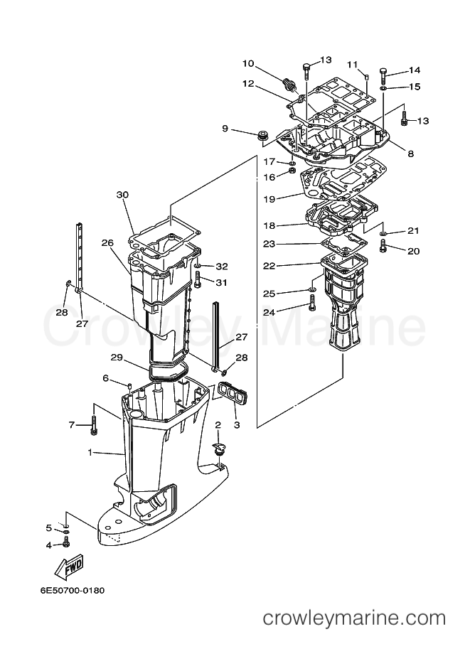 Yamaha Motors 115B (6E50) [030] - UPPER CASING