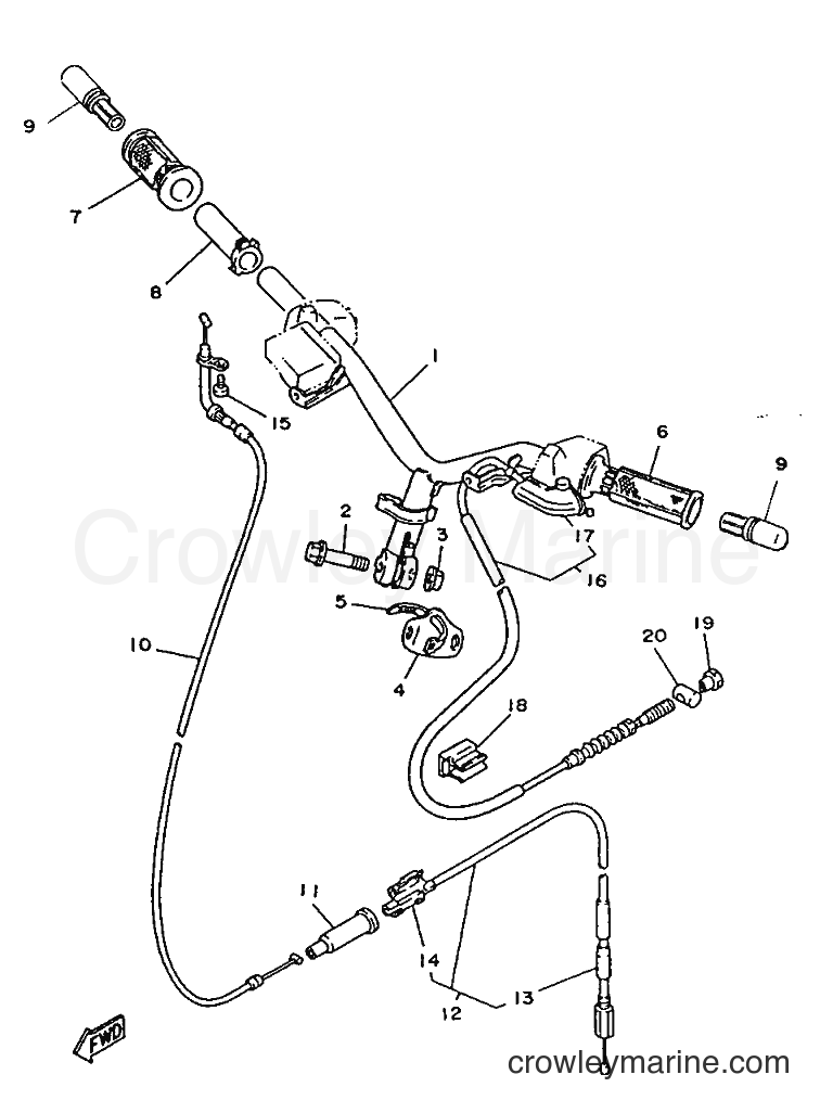 1996 Scooter CY50R - CY50R (3WG6) [999] - STEERING CABLE FOR DISK BRAKE