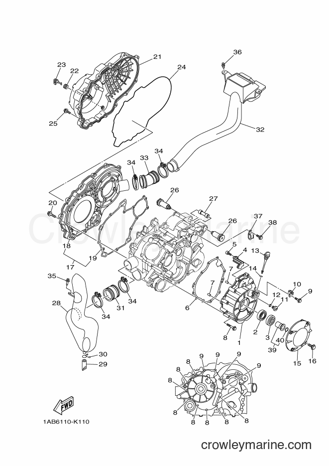 2011 ATV YFM350A - YFM350A (38D4) [030] - CRANKCASE COVER 1