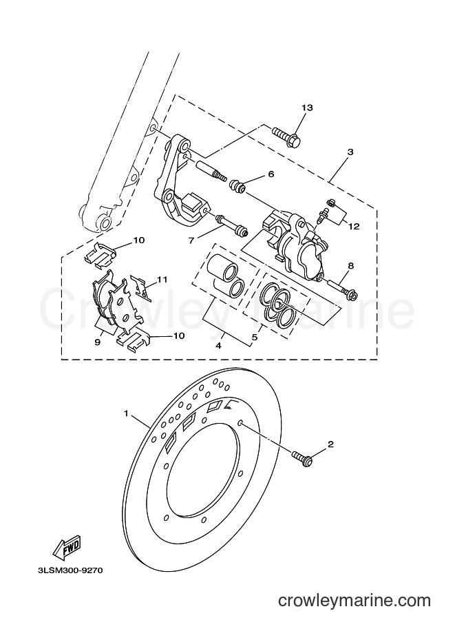 Yamaha Motors XV250 (2UJF) [010] - FRONT BRAKE CALIPER