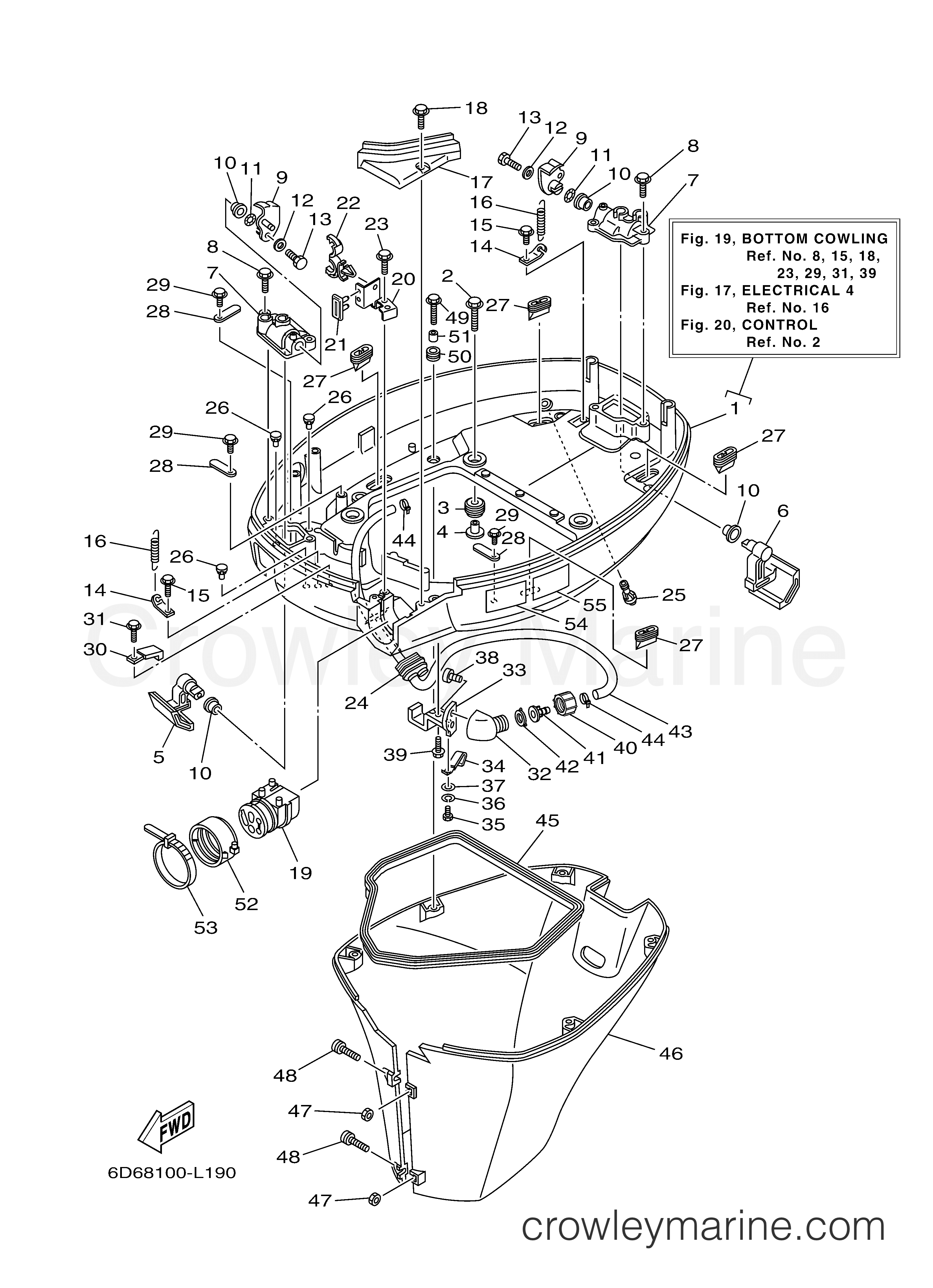 Yamaha Motors F90JA - BOTTOM COWLING