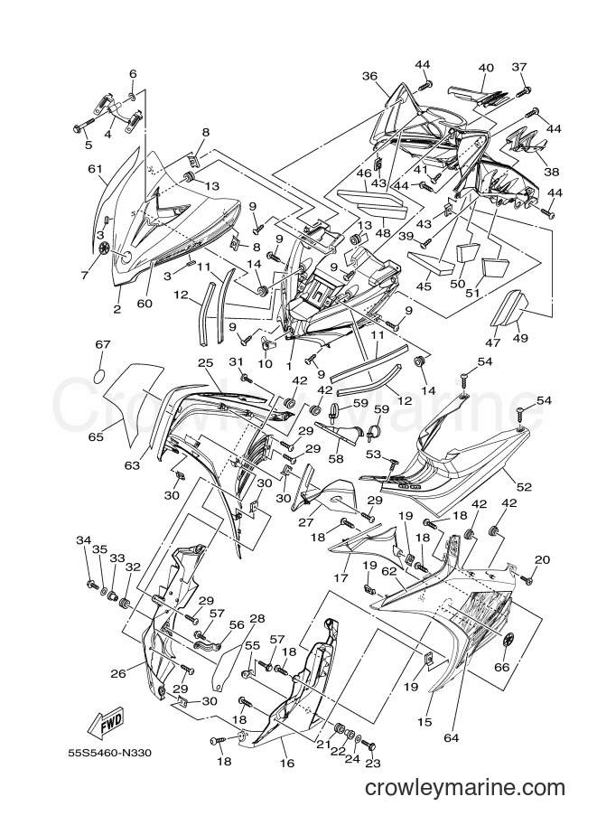 Yamaha Motors T135SEC (55S5) [010] - LEG SHIELD