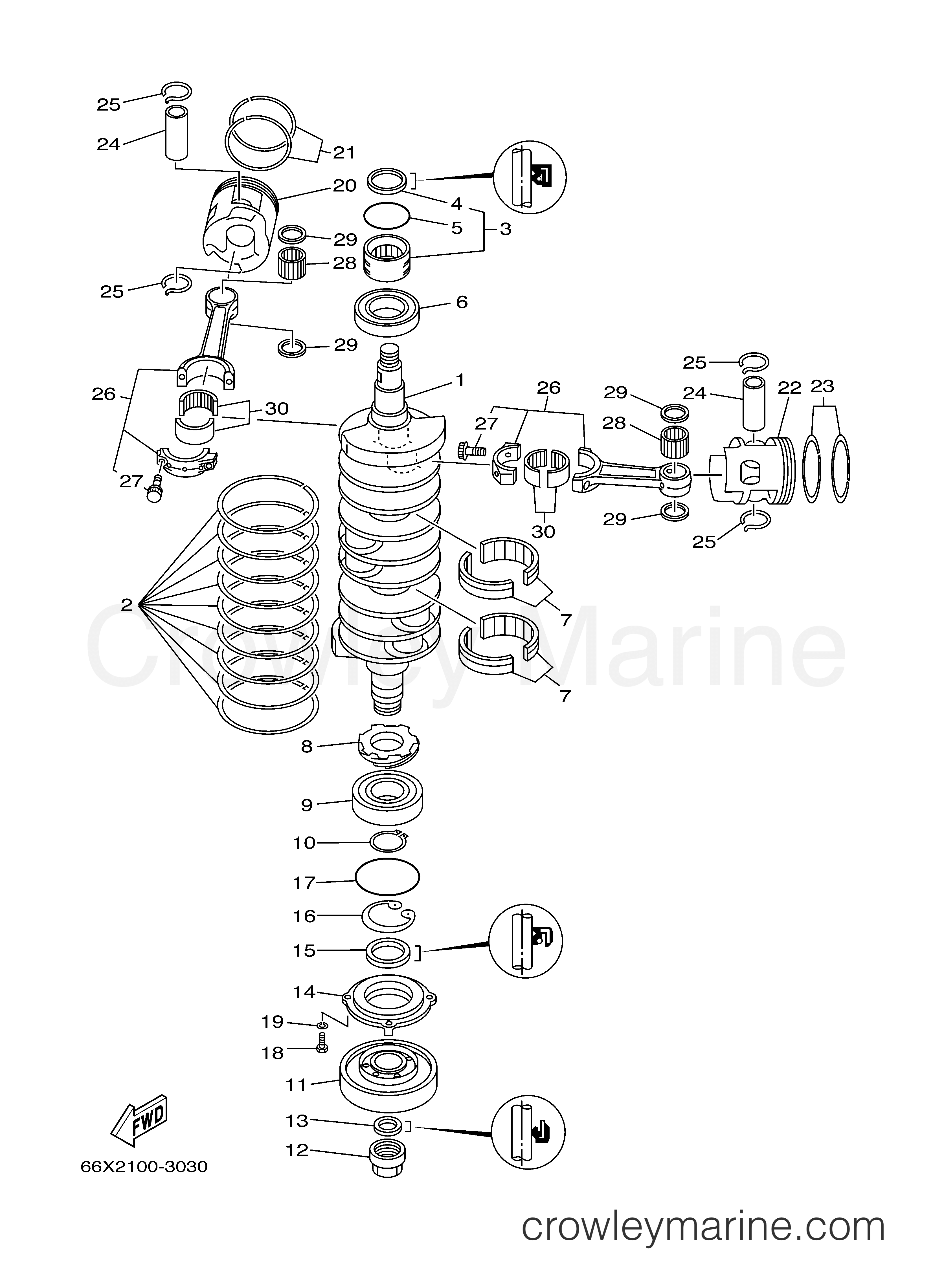 Yamaha Motors VX250TLRB - CRANKSHAFT PISTON