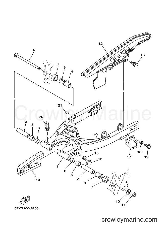 2005 Dirt Bike TW200E - TW200E (3XTF) [010] - REAR ARM