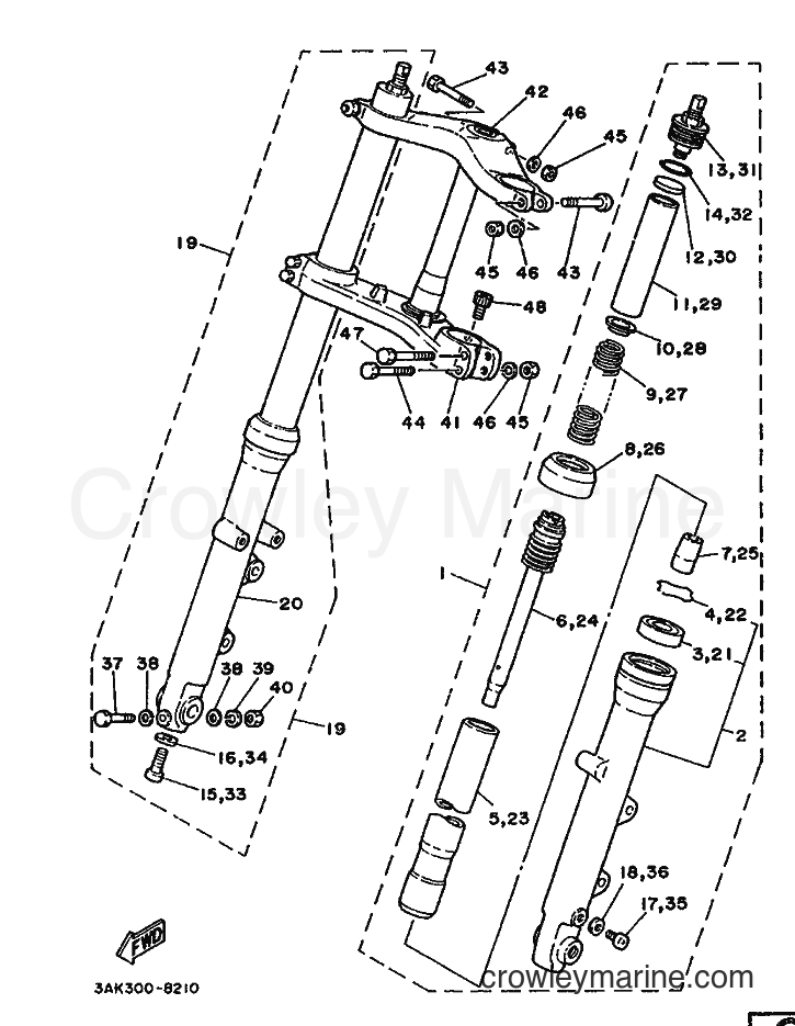 1988 Street Bike TZ250 - TZ250 (3AK1) [020] - FRONT FORK