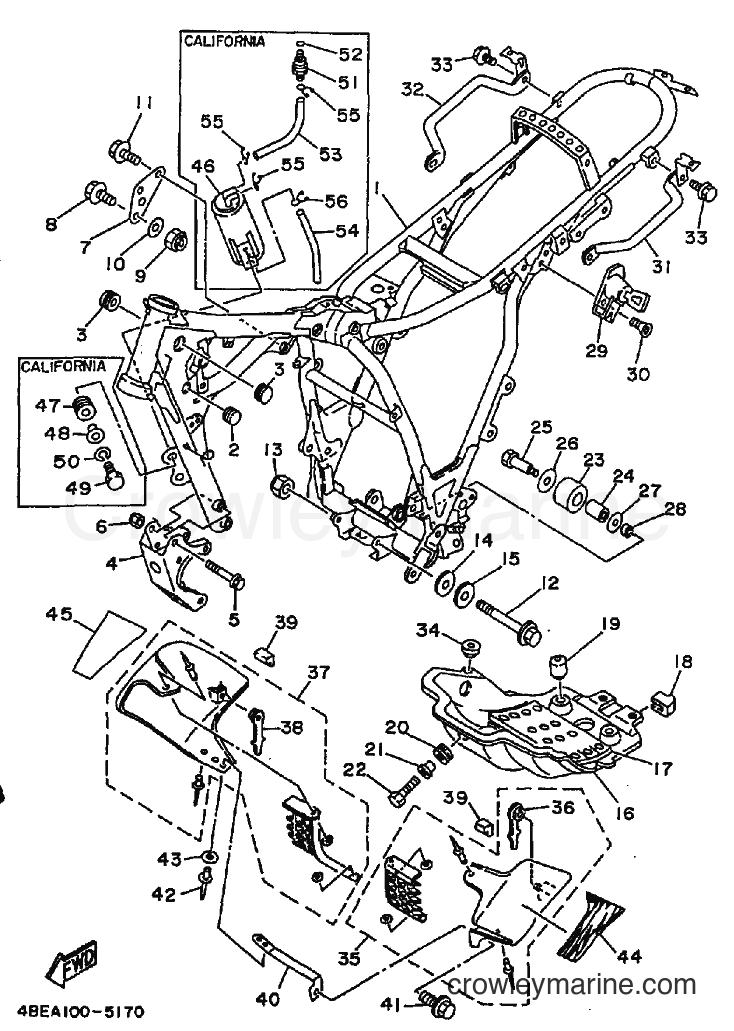 1995 Dirt Bike XT225 - XT225 (4BEC) [010] - FRAME