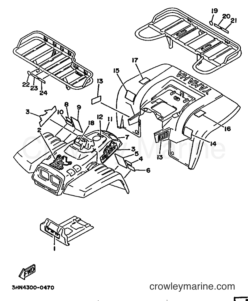 1990 ATV YFM350FW - YFM350FW (3HN4) [010] - EMBLEM & LABEL 1