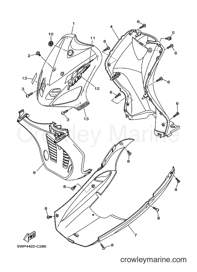 Yamaha Motors AL115C (5WP4) [010] - LEG SHIELD