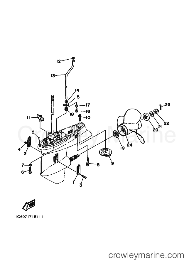 Yamaha Motors 55B (697) [030] - LOWER CASING & DRIVE 2