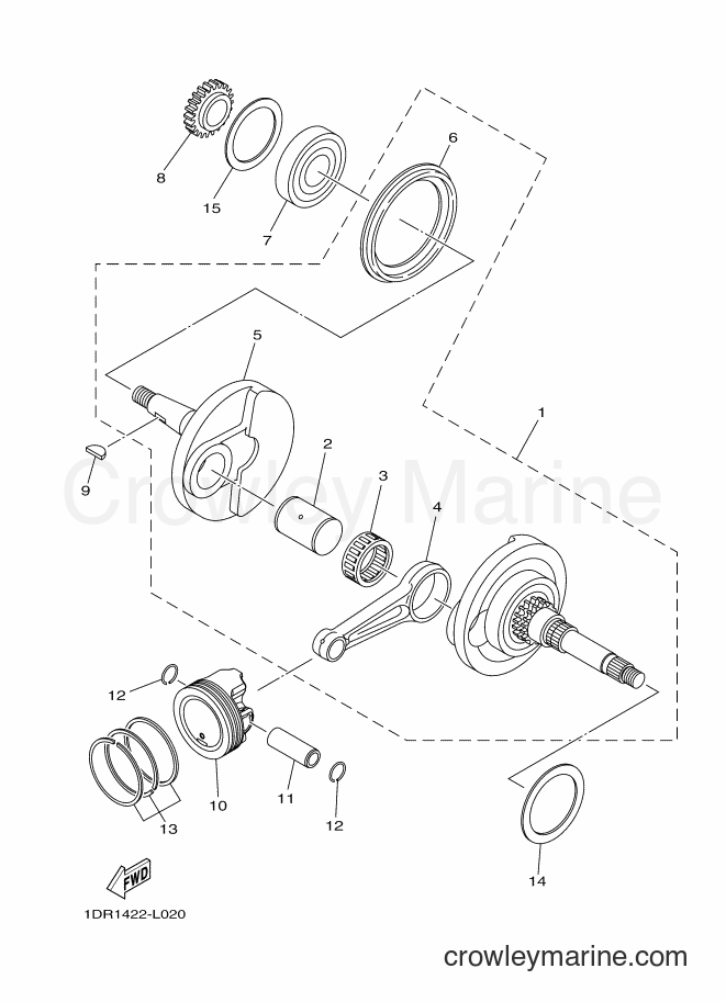 2012 Scooter XC115S - XC115S (1DR1) [010] - CRANKSHAFT & PISTON