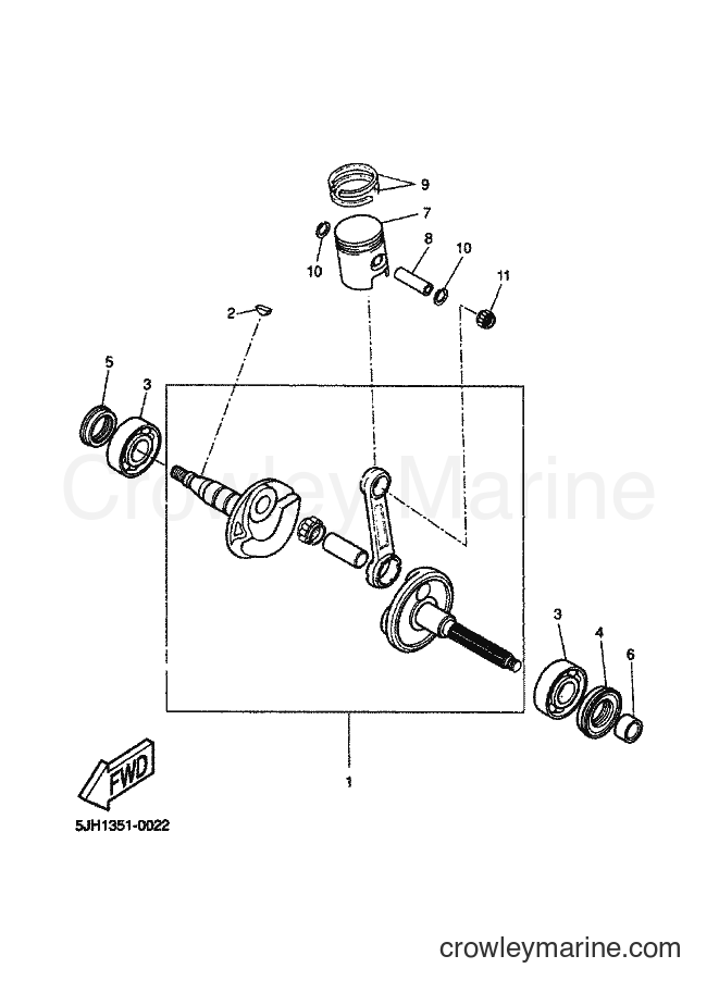 2000 Scooter EW50 - EW50 (5LH1) [010] - CRANKSHAFT & PISTON