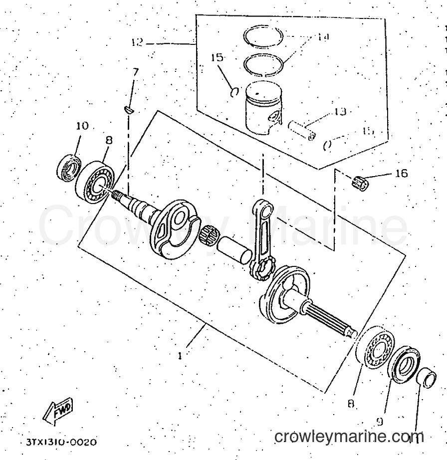 1997 Scooter CW50 - CW50 (4VVB) [999] - CRANKSHAFT & PISTON