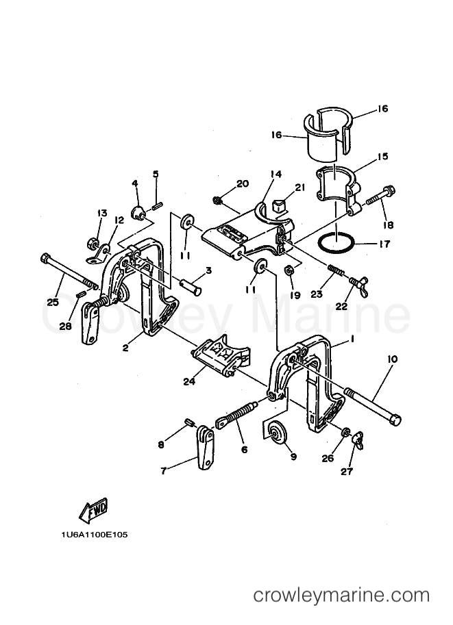Yamaha Motors 2B (6A10) [030] - BRACKET 1