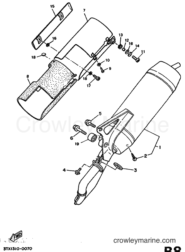 1990 Scooter CW50 - CW50 (3WW1) [999] - EXHAUST