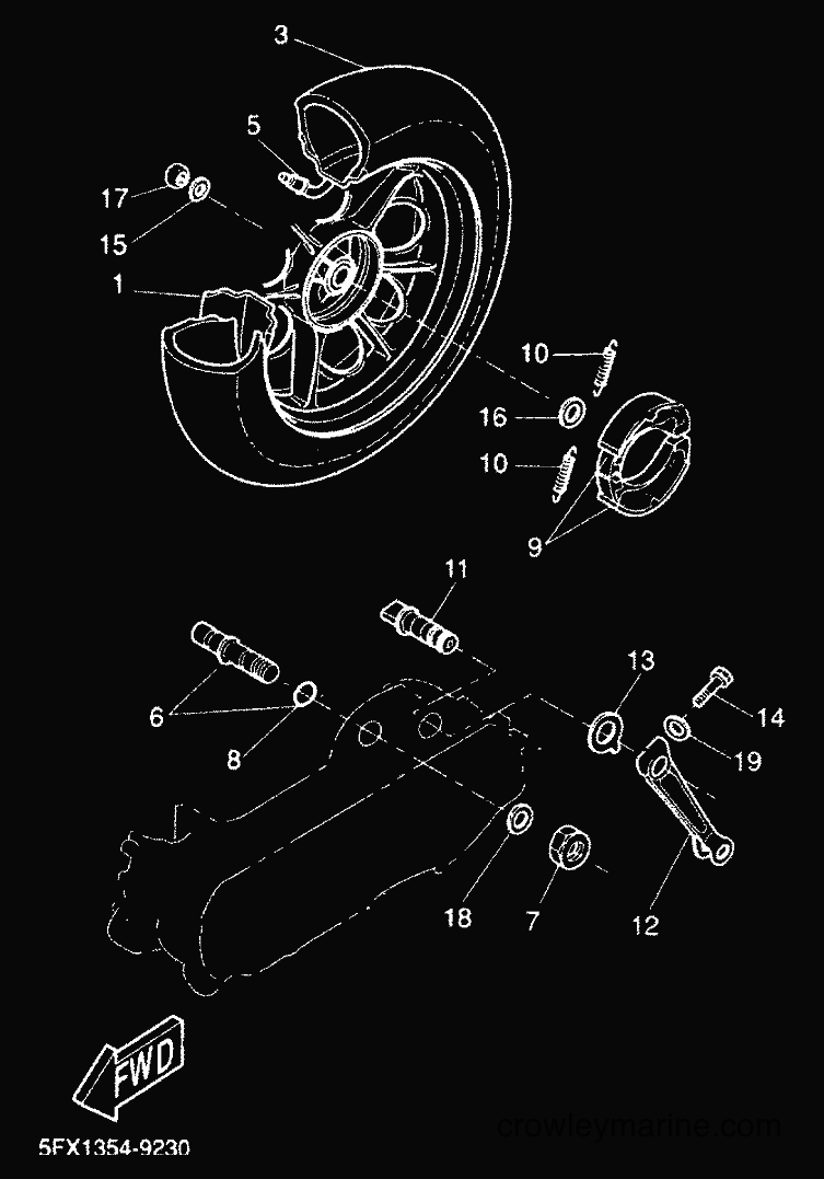2000 Scooter CW50RS - CW50RS (5FXE) [010] - REAR WHEEL