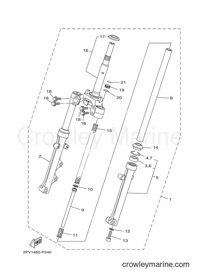 Yamaha Motors T150E (2PV2) [010] - FRONT FORK