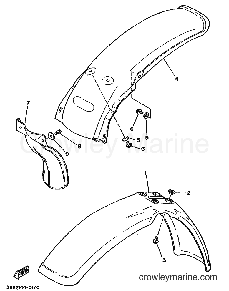 1990 Dirt Bike YZ125 - YZ125 (3SR2) [020] - FENDER