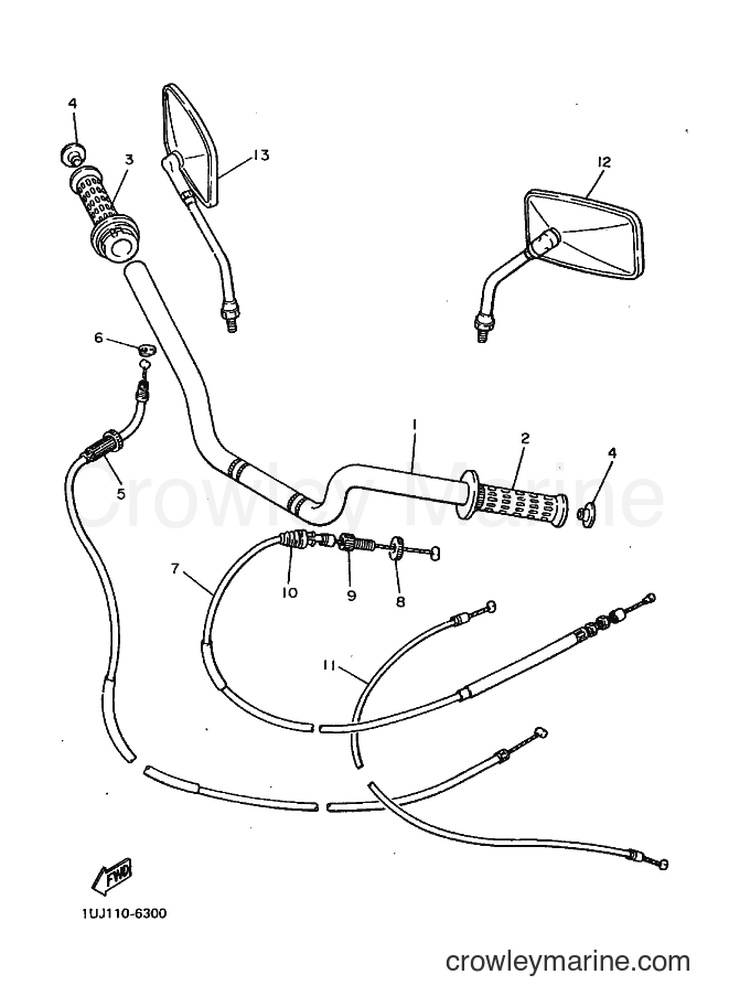 1991 Street Bike YX600 - YX600 (3LT7) [010] - STEERING HANDLE & CABLE