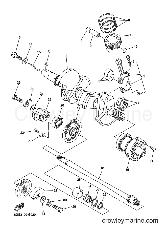 2009 Snowmobile VK10D - VK10D (8GS5) [020] - CRANKSHAFT & PISTON