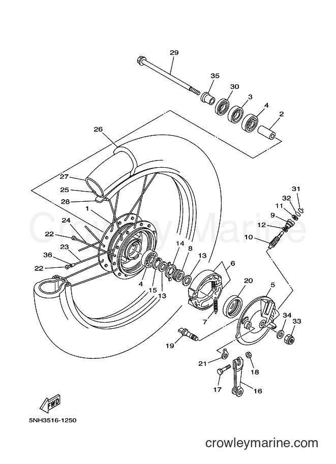Yamaha Motors YBR125E (5NH3) [010] - FRONT WHEEL