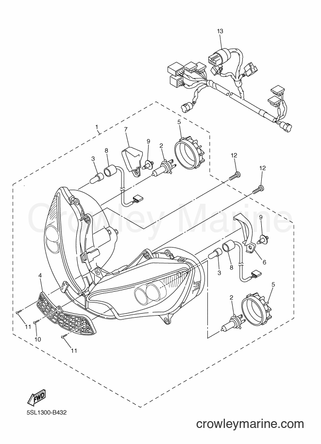 2005 Sport Bike YZF-R6 - YZF-R6 (5SLV) [020] - HEADLIGHT