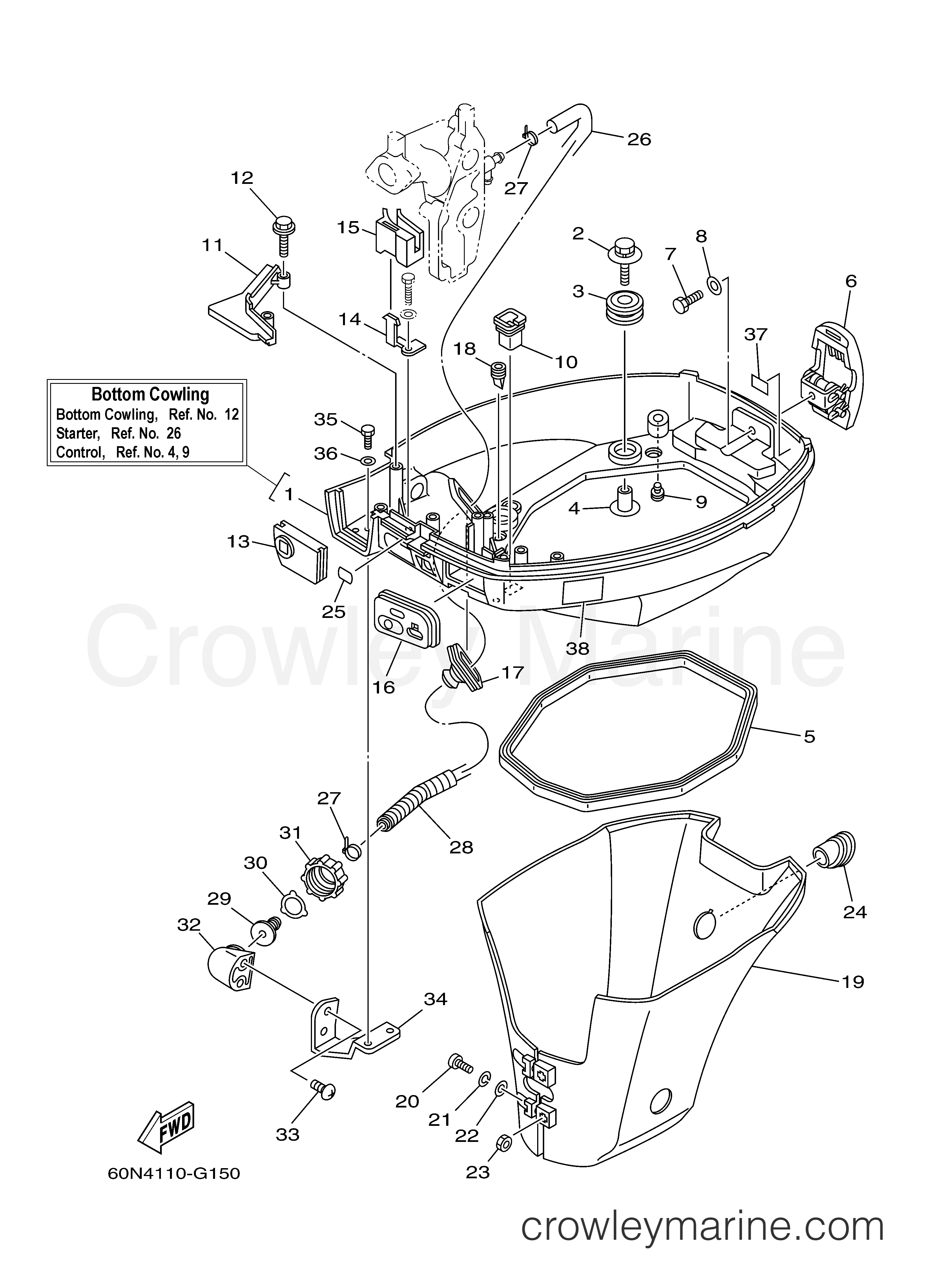 Yamaha Motors F6AMLH - BOTTOM COWLING