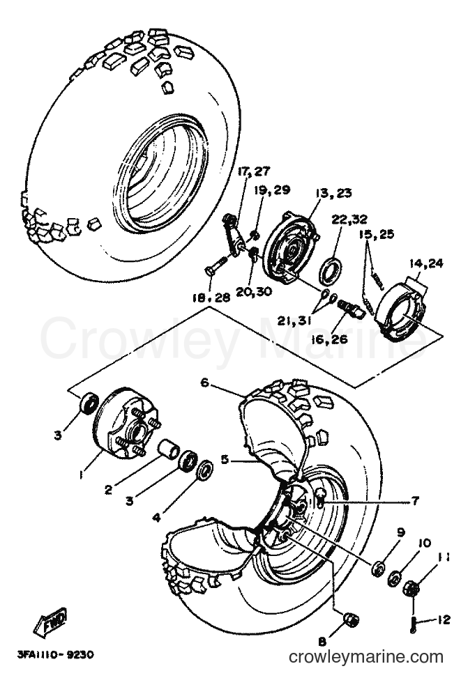Yamaha Motors YFA1 (3FA4) [010] - FRONT WHEEL