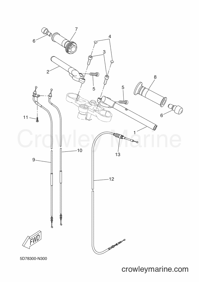 2015 Sport Bike YZF-R125A - YZF-R125A (5D7N) [030] - STEERING HANDLE & CABLE
