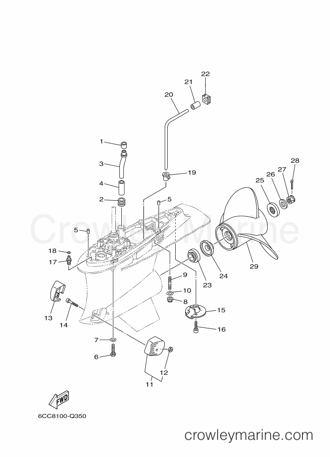 Yamaha Motors VF200A (6CD8) [050] - LOWER CASING & DRIVE 2
