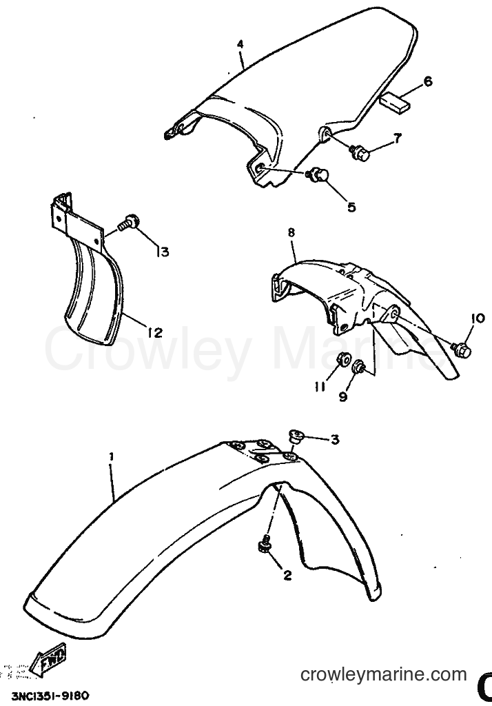 1989 Dirt Bike DT125R - DT125R (3PY2) [999] - FENDER