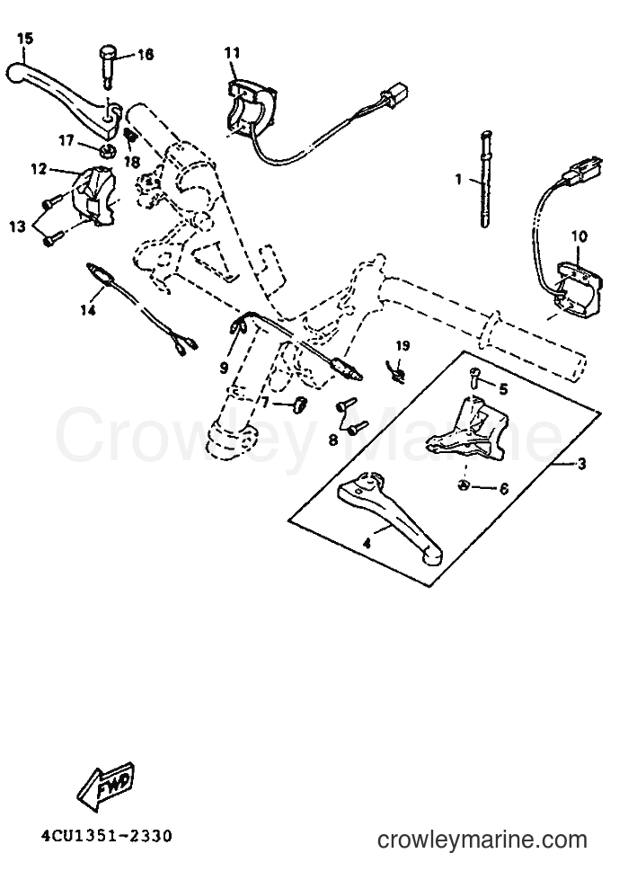 1995 Scooter YE50 - YE50 (4FW6) [999] - HANDLE SWITCH & LEVER