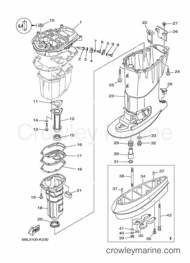 Yamaha Motors T25A (6BL5) [030] - UPPER CASING