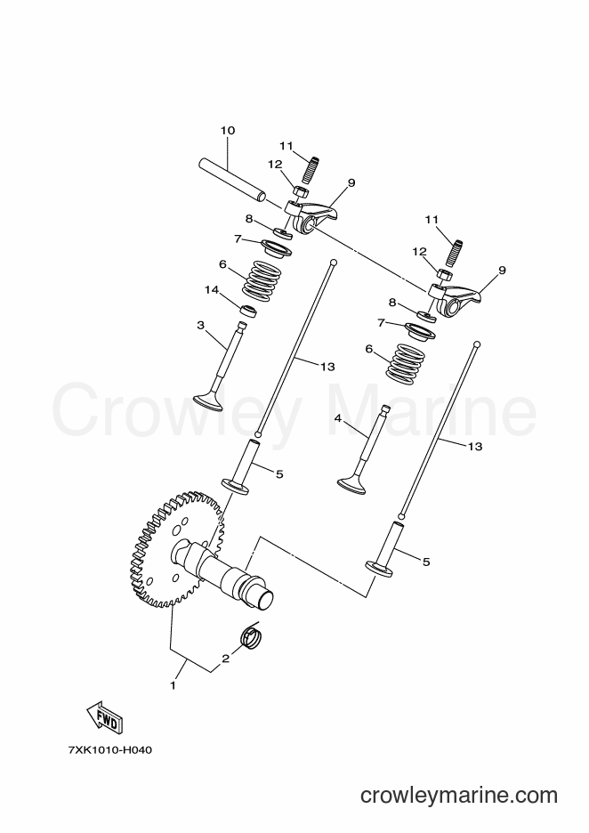 2013 Snowblower YU240 - YU240 (7XK1) [010] - CAMSHAFT & VALVE
