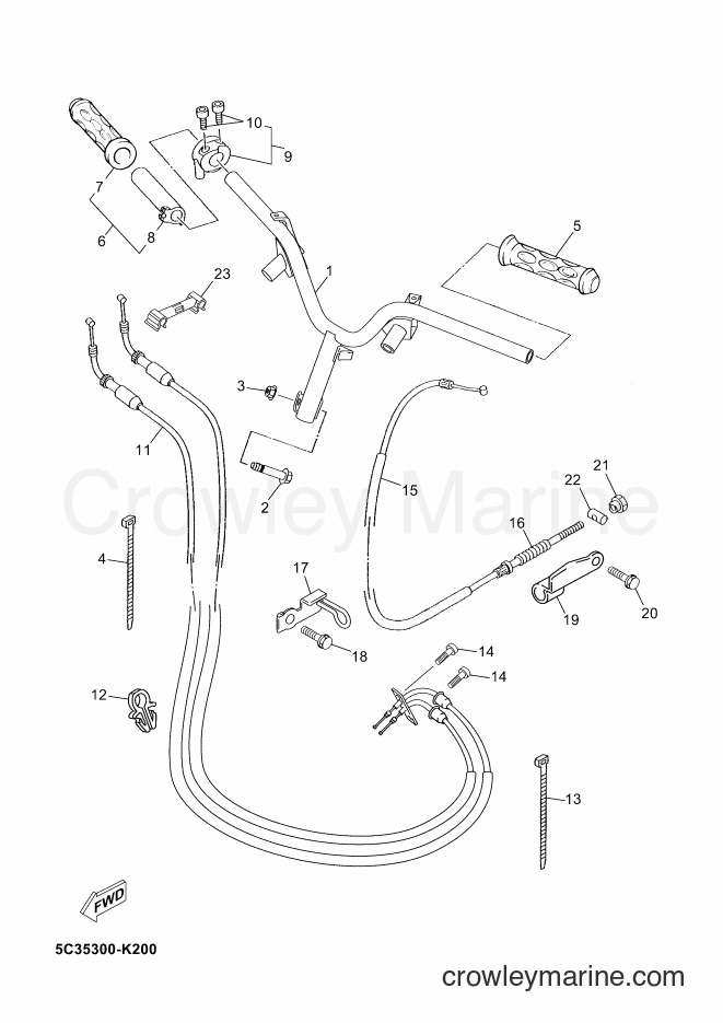 Yamaha Motors YN50F (5C36) [020] - STEERING HANDLE & CABLE