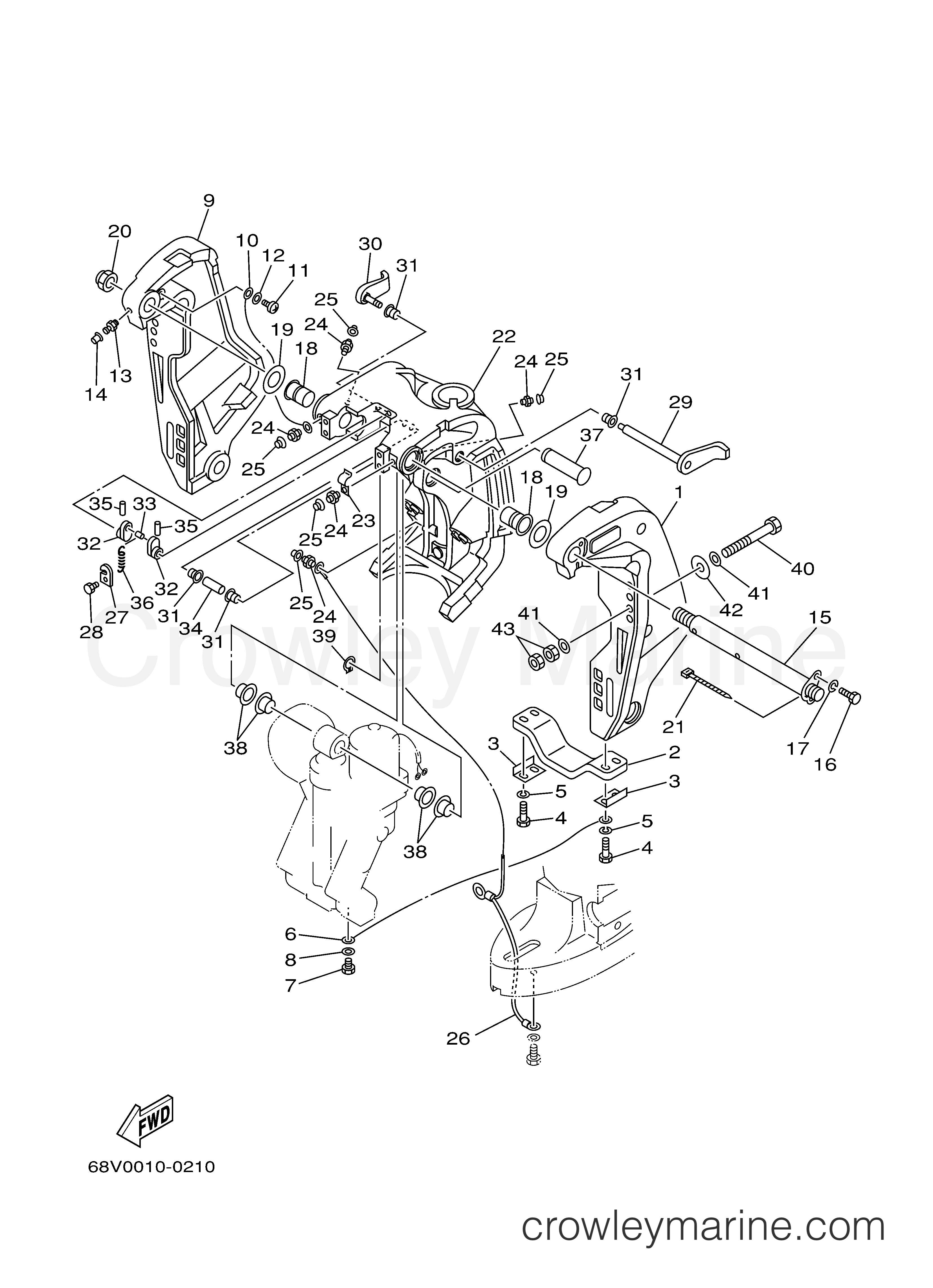Yamaha Motors F115TJR - BRACKET 1
