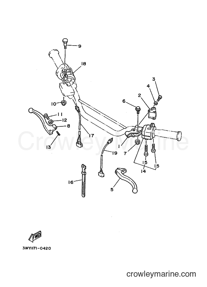 1991 Dirt Bike XTZ750 - XTZ750 (3WY2) [010] - HANDLE SWITCH. LEVER