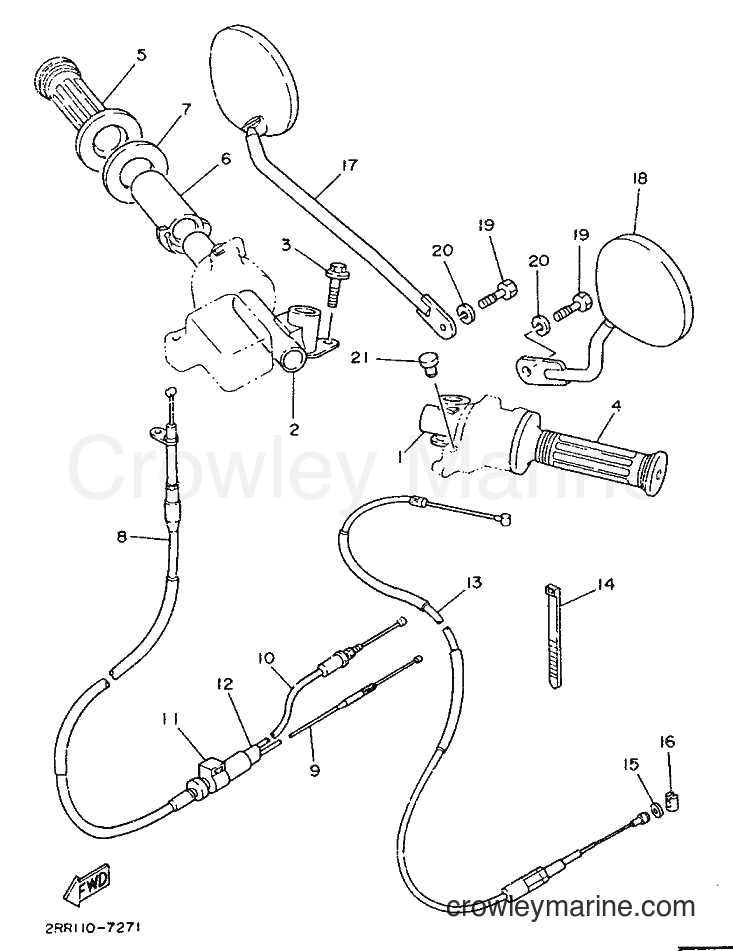 1989 Sport Bike YSR50 - YSR50 (3FD5) [010] - STEERING HANDLE & CABLE
