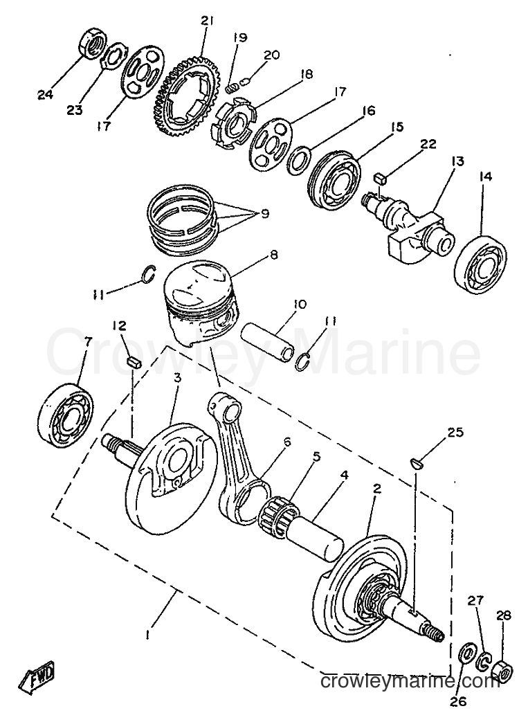 1996 Street Bike SR250 - SR250 (21L2) [99A] - CRANKSHAFT & PISTON