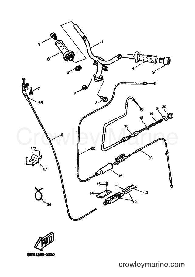 Yamaha Motors YQ100 (5ME1) [050] - STEERING HANDLE & CABLE