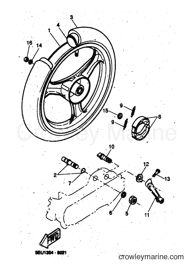 2001 Scooter YH50 - YH50 (5PF2) [020] - REAR WHEEL