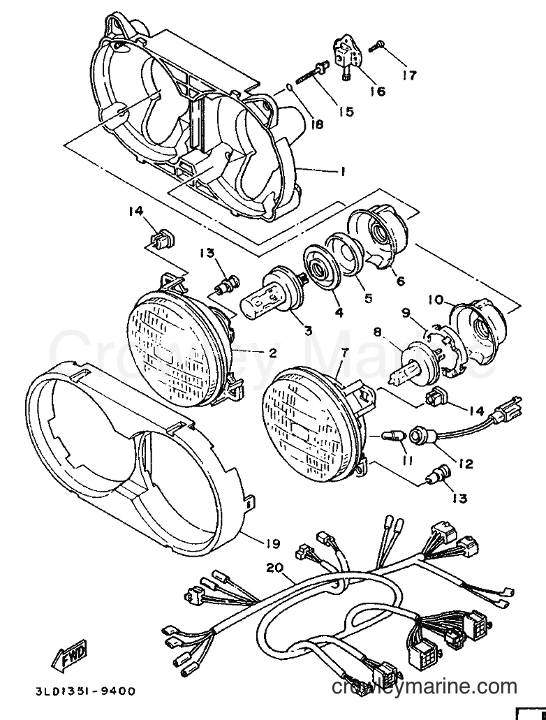 1989 Dirt Bike XTZ750 - XTZ750 (3LD1) [999] - HEADLIGHT
