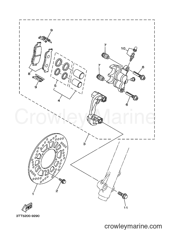 1999 Dirt Bike DT175 - DT175 (3FJB) [010] - FRONT BRAKE CALIPER