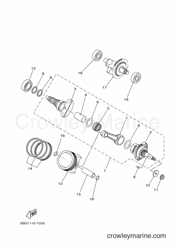2019 ATV YFM450FWB - YFM450FWB (BJ5C) [010] - CRANKSHAFT & PISTON