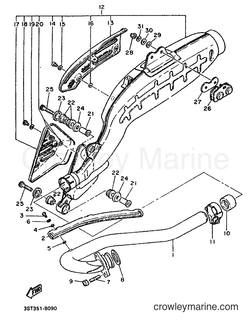 1989 Dirt Bike XT500 - XT500 (3ST1) [999] - EXHAUST
