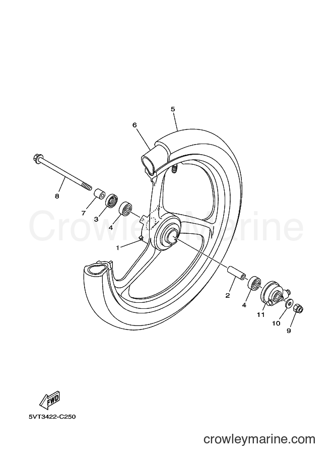 2004 Scooter T110C - T110C (5VT3) [010] - FRONT WHEEL